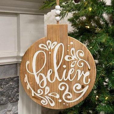 Believe Engraved Bulb Ornament Sign - The Fox Decor